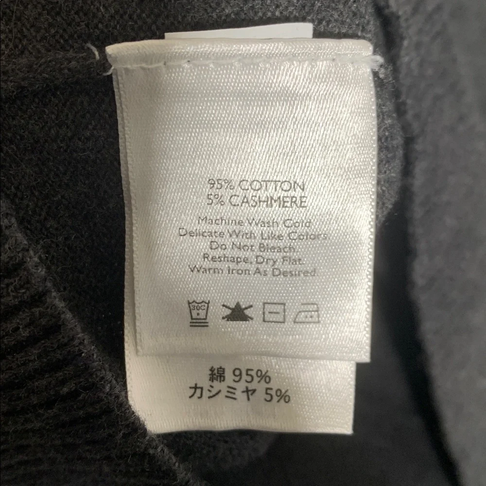 Eddie Bauer Mens Cashmere Blend V-Neck Pullover Sweater Gray Size L Preppy